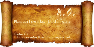 Maszalovits Olívia névjegykártya